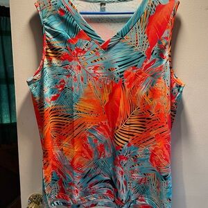 NWOT Vibrant Tropical Sleeveless Top